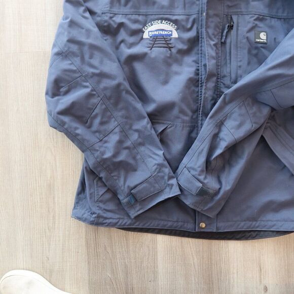 Carhartt Men's Blue Storm Defender Jacket Shoreline Waterproof Large heavy chore - Picture 5 of 9